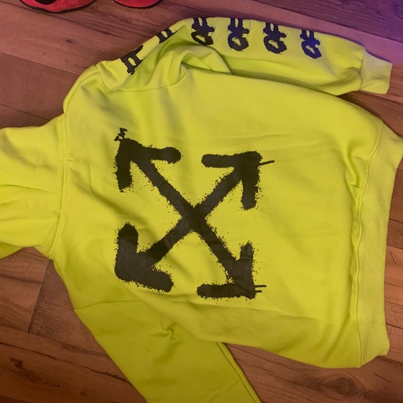 Lime Green Offwhite Hoodie Authentic 